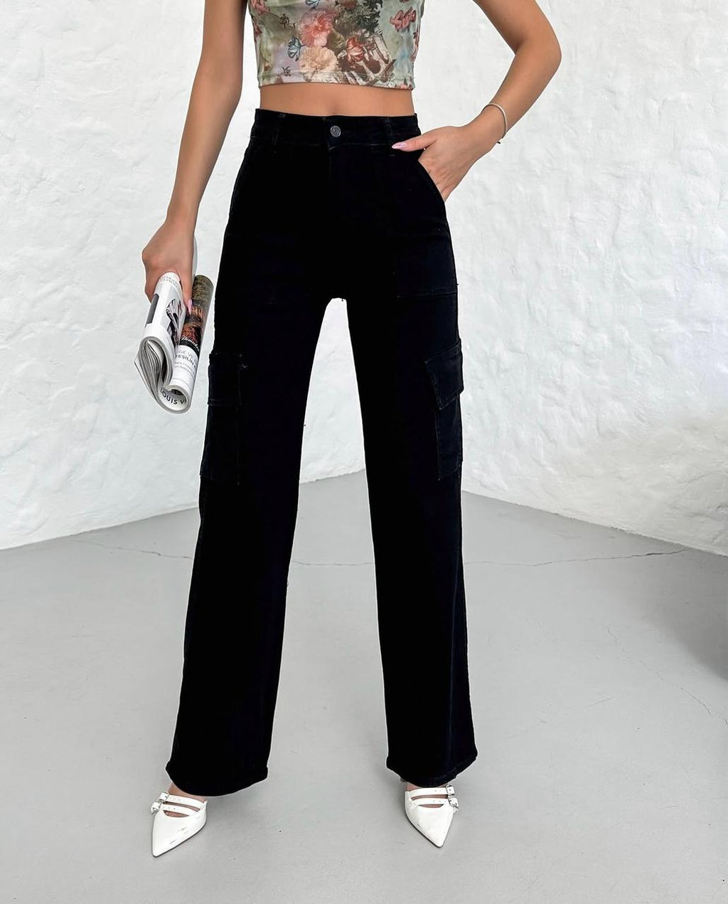 Sarya Lycra Cargo Palazzo Jeans - MD Fashionwear