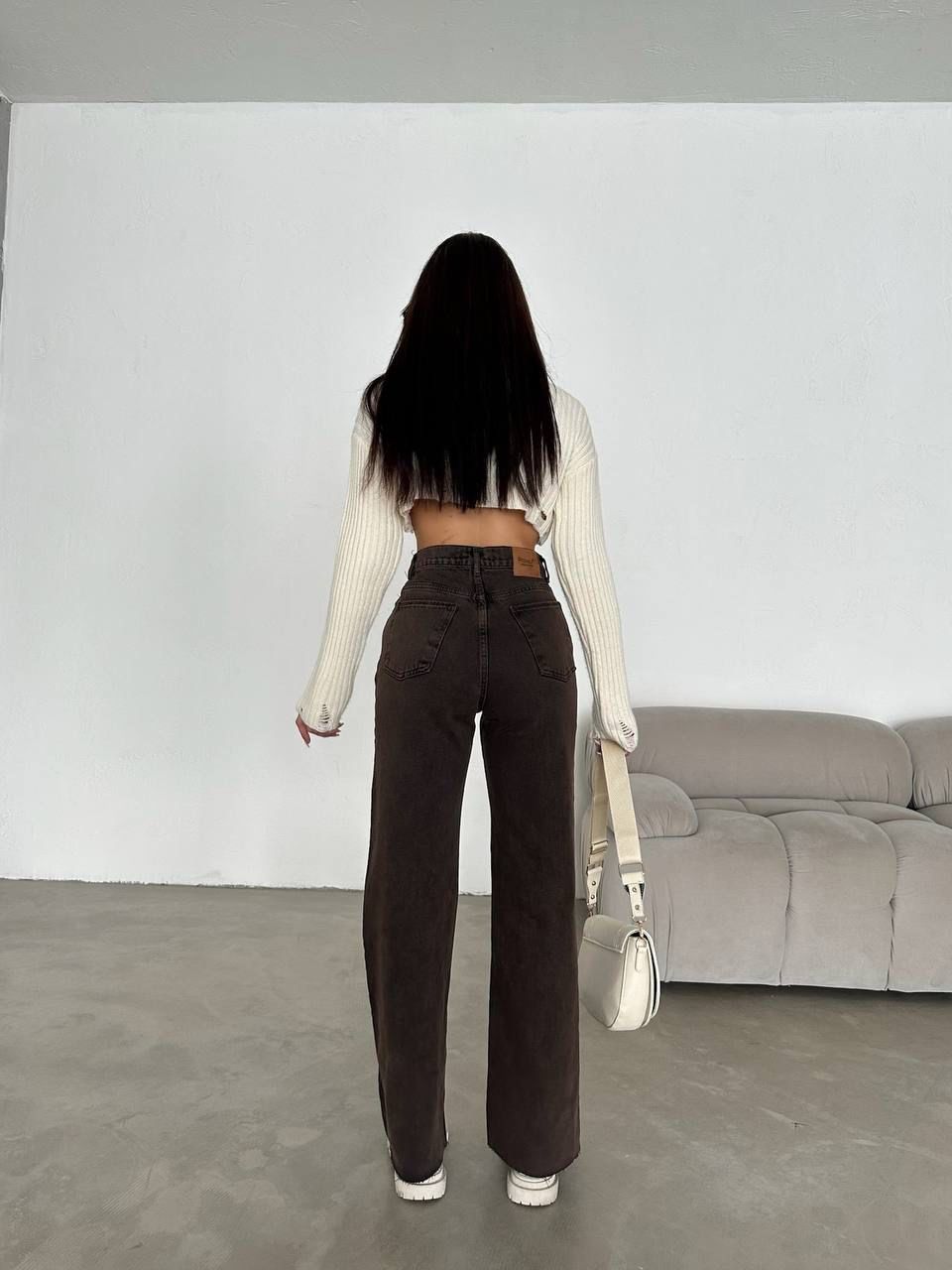 Brown Wide Jeans - MD Fashionwear