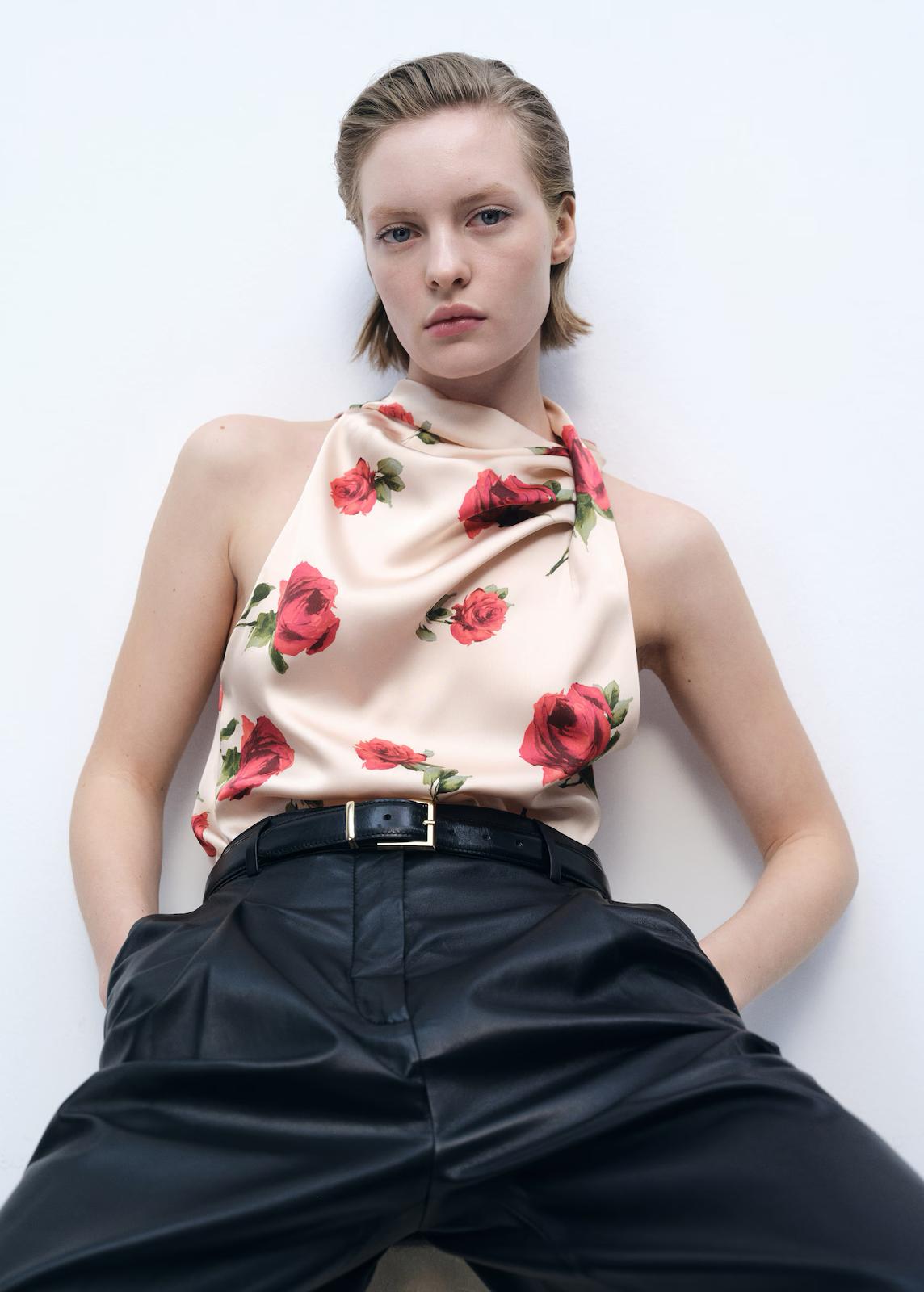 Floral Satin Blouse