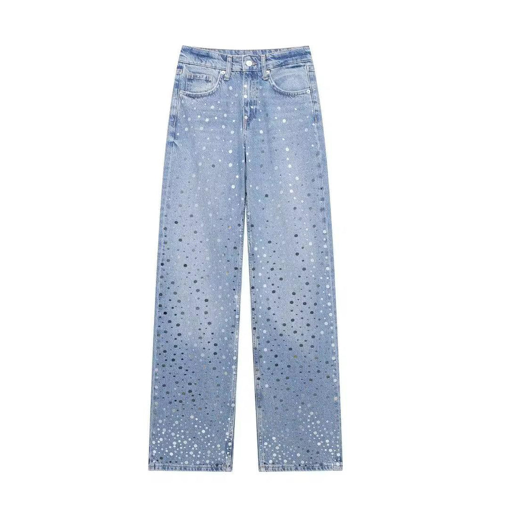 Rhineston wide leg jeans