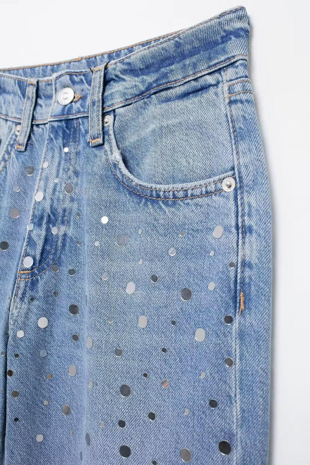 Rhineston wide leg jeans