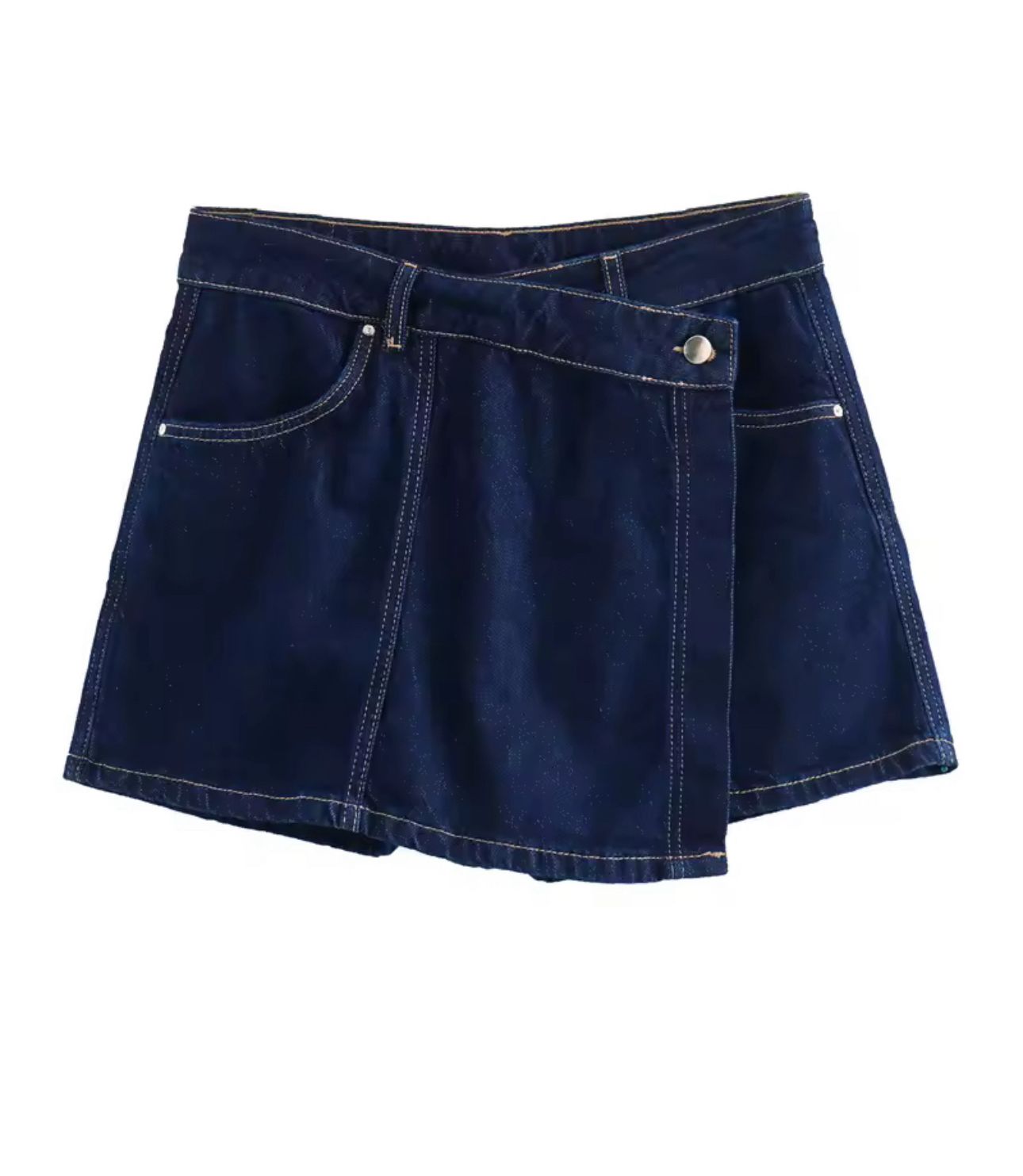 Denim skirt shorts set