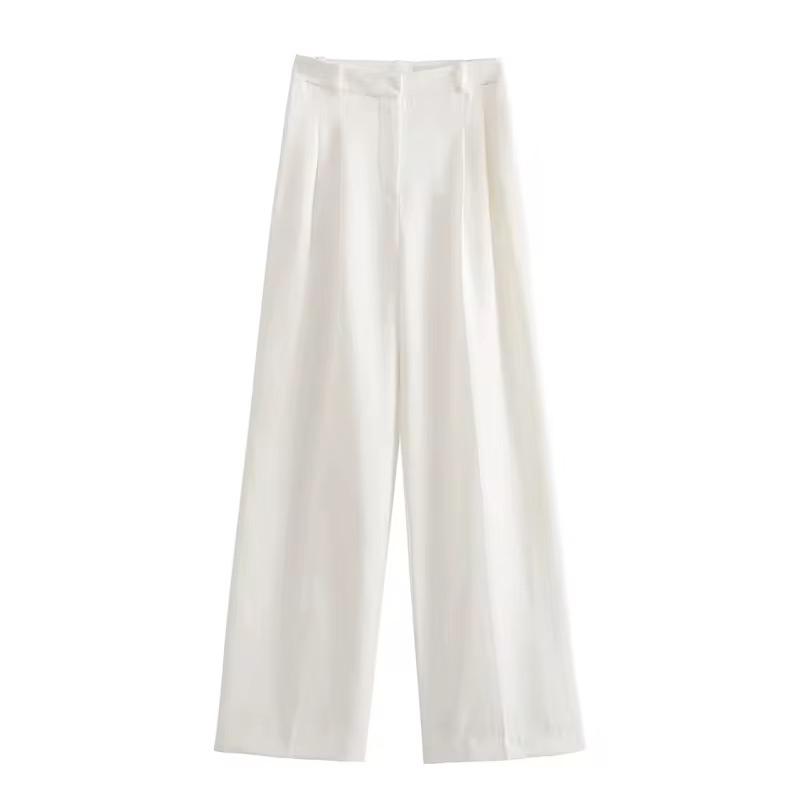 White Pleated Trousers