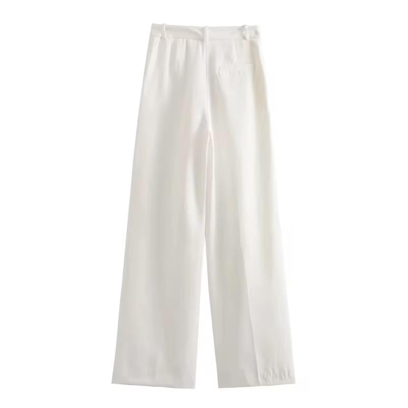 White Pleated Trousers