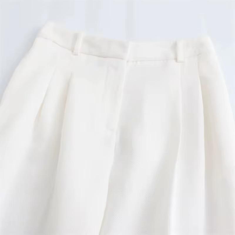White Pleated Trousers