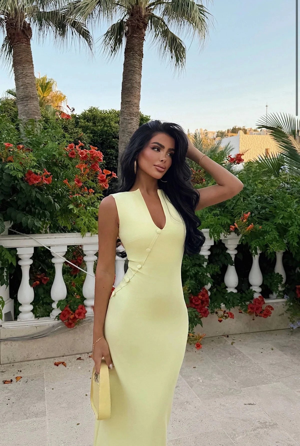 Button Midi Dress