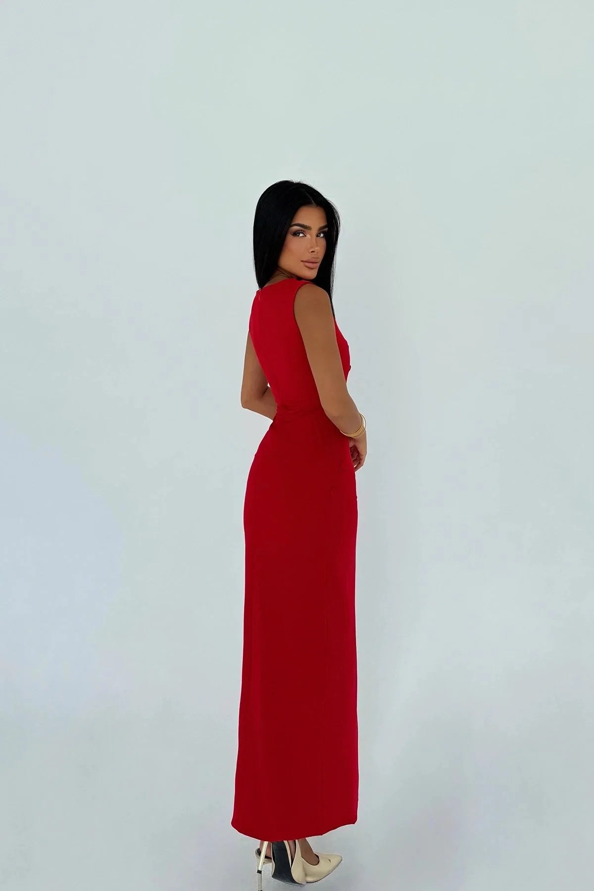 Button Midi Dress