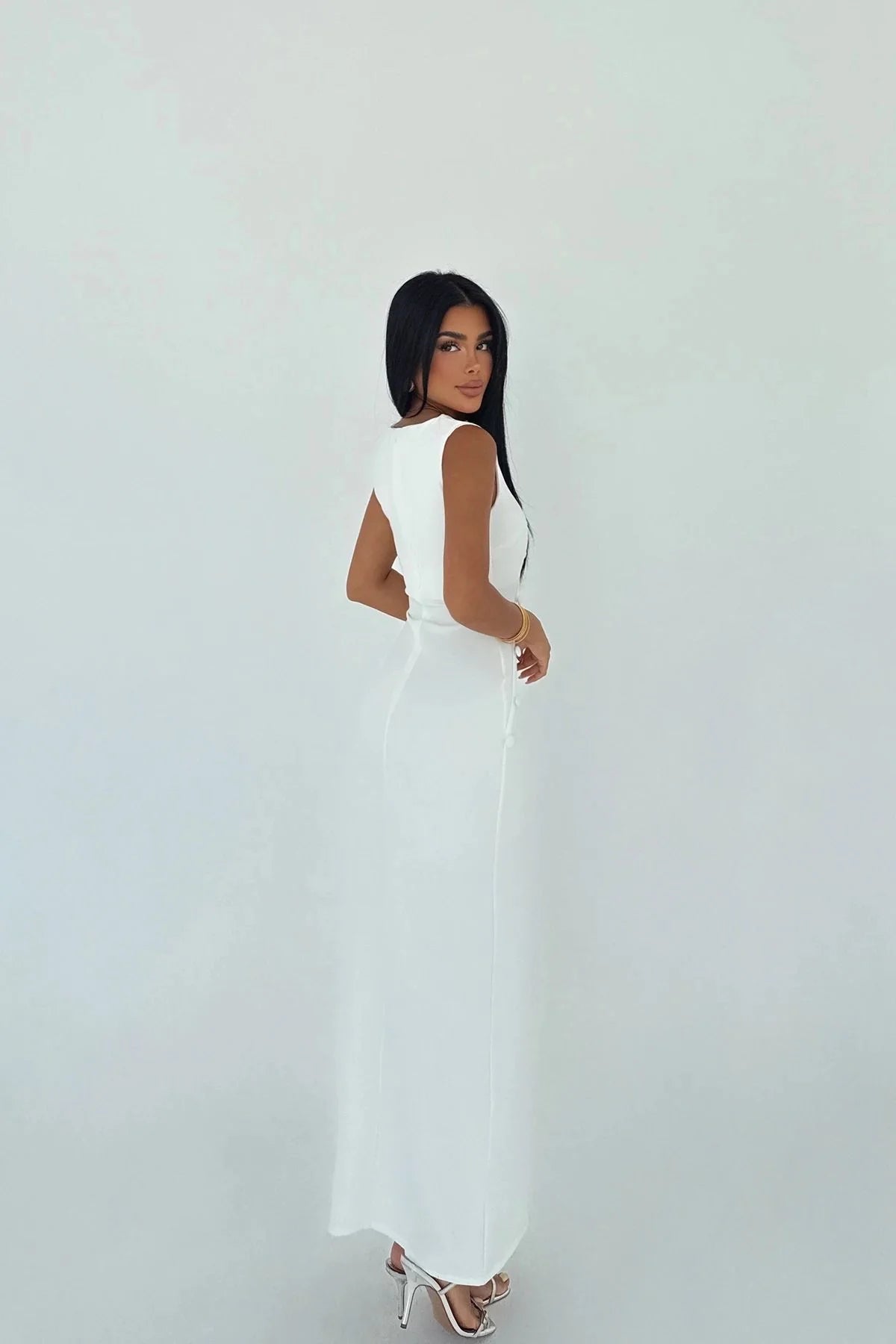 Button Midi Dress
