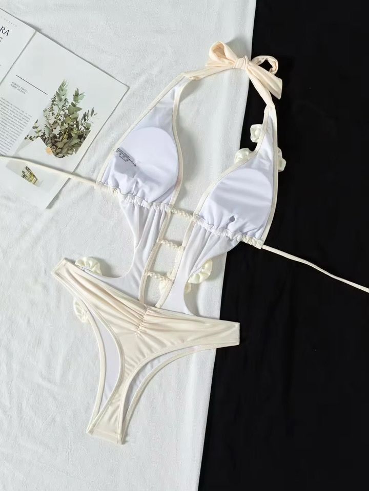 Flowers and pearls swimsuit