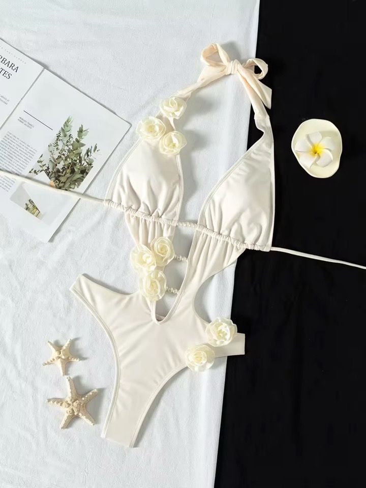 Flowers and pearls swimsuit